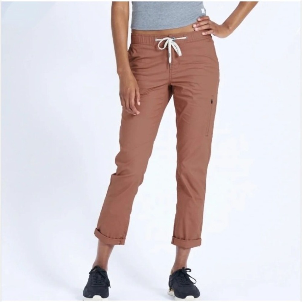 Vuori Ripstop Pant Womens Medium Terracotta Orange Drawstring Hiking Gorpcore